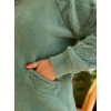 Кардиган жіночий Альпака з капюшоном oversize 48-56 М'ята