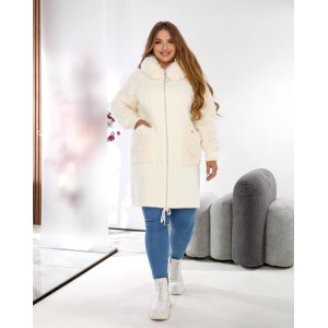 Кардиган женский Альпака  oversize 48-56 Белый