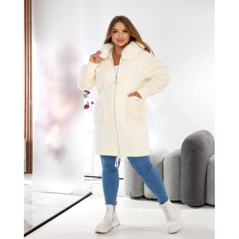 Кардиган жіночий Альпака oversize 48-56 Білий Кардиган жіночий Альпака oversize 48-56 Білий