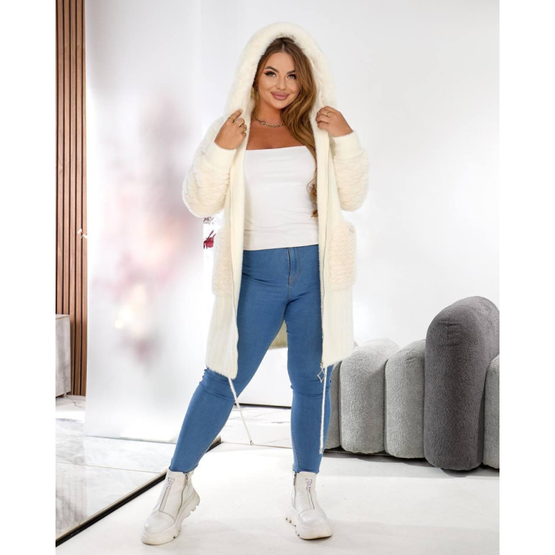 Кардиган жіночий Альпака oversize 48-56 Білий Кардиган жіночий Альпака oversize 48-56 Білий