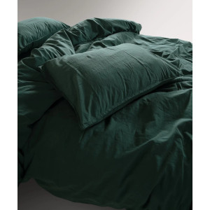 Постільна білизна євро Limasso Stonewashed Ranforse 200 х 220 см Dark Green