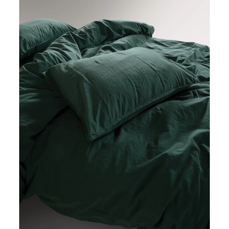 Постільна білизна євро Limasso Stonewashed Ranforse 200 х 220 см Dark Green