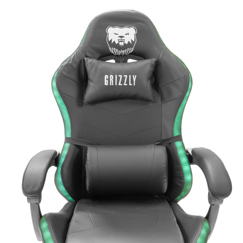 Геймерское кресло Grizzly с RGB LED подсветкой (12 режимов), Черное Геймерское кресло Grizzly с RGB LED подсветкой (12 режимов), Черное